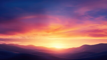 Fototapeta premium Dramatic Sunset Over Serene Landscape
