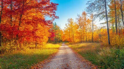 Fototapeta premium A beautiful outdoor running trail winding through a scenic landscape.