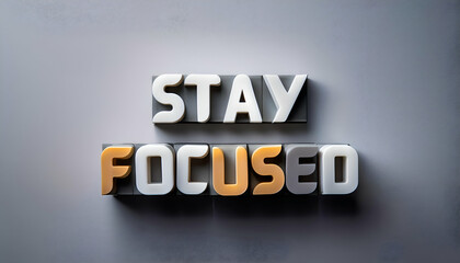 Stay focused Word Positive business word