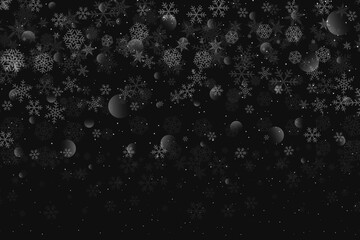Elegant Winter Snowflake Background with Dark Gray Gradient for Festive Design