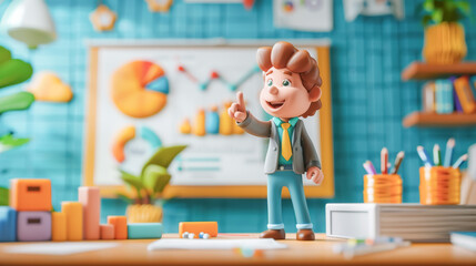 会議をするビジネスマン（ミニチュア）