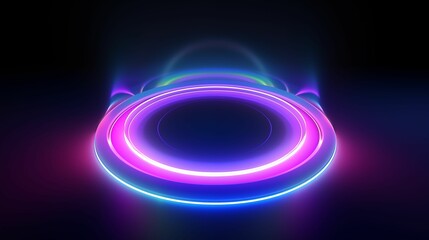 Naklejka premium Circle with a radiant, glowing outline.