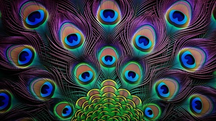 Image of a peacock's colorful feathers.