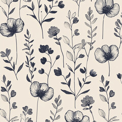 Seamless pattern with flowers