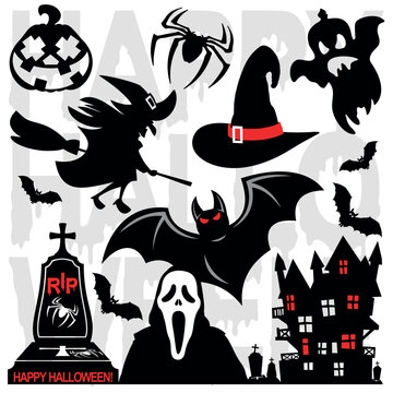 Halloween collection BlackWhite House of fear