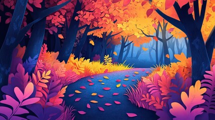 Fallen leaves scatter across the ground Scattered fallen leaves on the ground