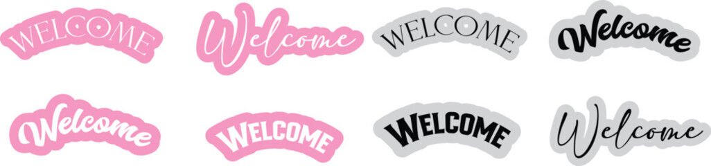 Welcome lettering sign. Text for postcard, invitation, T shirt print design, banner, sticker. Vector eps10