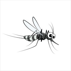 Isolated cartoon mosquito on white background. Vector illustration