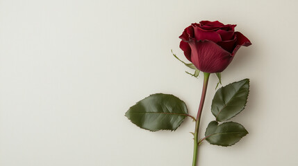 Red rose white background