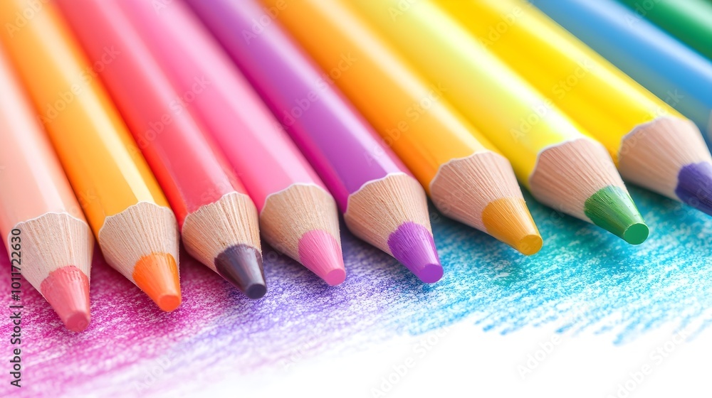 Poster vibrant crayon lines creating colorful patterns - playful artistic background inspiring creative fre