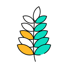 plant branch line icon vector. plant branch sign. isolated symbol illustration