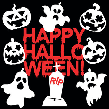 Halloween collection BlackWhite RIP