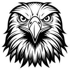 eagle head vector silhouette vector illustration with white background