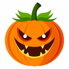 Halloween pumpkin with a pumpkin  color vector illustration with white background