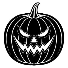 Halloween pumpkin isolated  silhouette vector illustration with white background