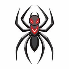 spider on a web The spider silhouette vector illustration with white background
