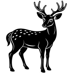 deer silhouette vector illustration with white background