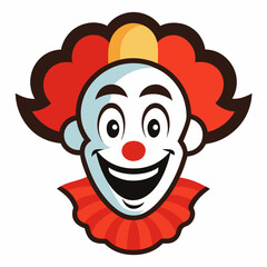 clown with heart vector illustration with white background
