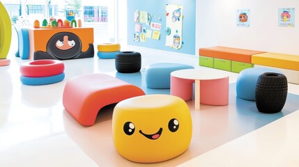 Bright and Playful Kids' Classroom Interior Design