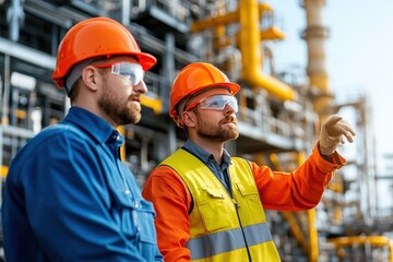 Engineer on Oil Platform Discussing Technical Aspects