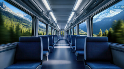 Experience luxury travel aboard a scenic train journey through breathtaking mountain landscapes and lush forests