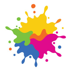 Vibrant color splash vector illustration isolated on a white background