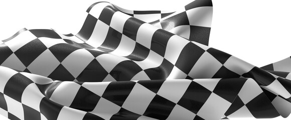 The checkered flag waves in the air Victory is in sight