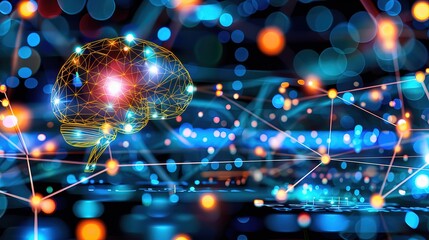 Close-up of a human brain model with vibrant neural pathways, symbolizing cognitive response and mental activity, ideal for educational and scientific visual content.