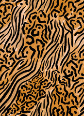 Leopard and zebra pattern design, illustration background. Textile print pattern
