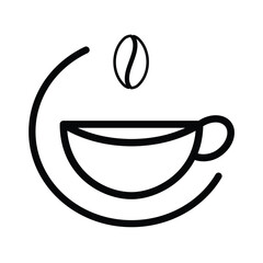 coffee shop logo. cafe icon cup. outline design style. product, packaging, brand. vector design template