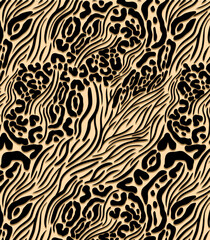 Leopard and zebra pattern design, illustration background. Textile print pattern