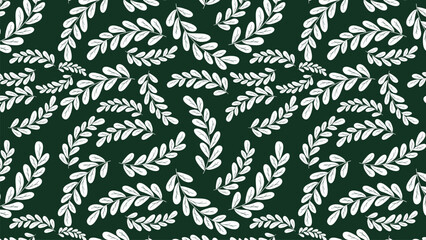Plant seamless vector pattern. Monochrome Christmas pattern. Suitable for packaging, wrapping paper and fabric printing.