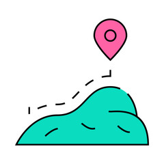 hike travel line icon vector. hike travel sign. isolated symbol illustration