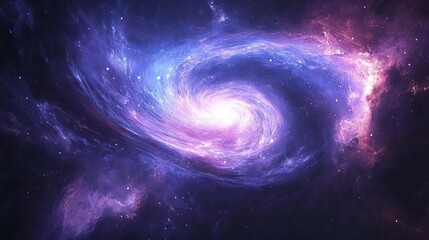 Obraz premium A beautiful, swirling mix of blue and purple colors that looks like a distant galaxy or nebula.