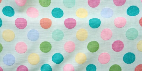 Close-up of a Pastel Polka Dot Fabric, Polka Dots, Pattern, Fabric, Textile