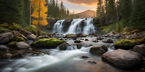 Lake Surrounded by Majestic Mountains, Perfectly Reflecting the Vibrant Colors of a Beautiful Sunset – Ideal for Nature Lovers, Scenic Photography, and Outdoor Adventure Enthusiasts