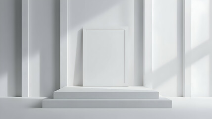 White Minimalist 3D Rendering Background