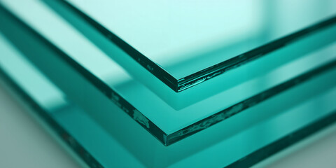 Transparent glass sheets in stacked arrangement for architectural materials