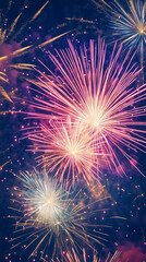 Obraz premium Explosive fireworks illuminating the night