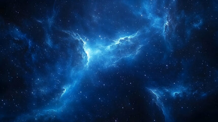 Obraz premium Blue Nebula with Stars Abstract Background