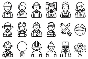 Fototapeta premium set of icons of people