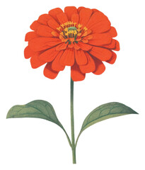 Fototapeta premium PNG Red zinnia flower petal plant inflorescence.