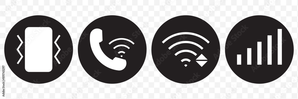 Poster mobile icons - gui design set - status bar icons - battery life icons. status bar icon set. eps 10.