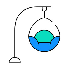 hanging chair line icon vector. hanging chair sign. isolated symbol illustration