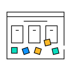 task board line icon vector. task board sign. isolated symbol illustration