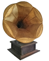 Vintage turntable isolated photo