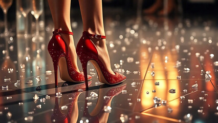 classic red stilettos, high heel shoes