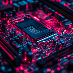 close up of electronic circuit board