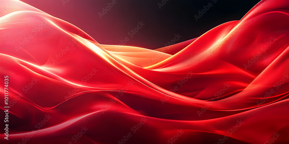 Canvas Prints Abstract futuristic background with red wave shapes depicting motion and energy , futuristic, abstract, background, red, wave