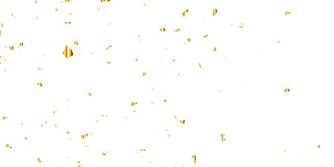 Luxury gold sparkle confetti glitter and zigzag ribbon falling down on transparent background. Vector illustration